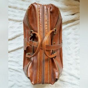 Vintage leather weekender bag